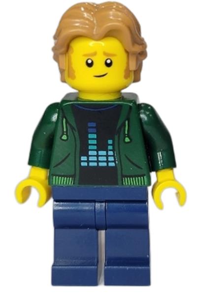 Man in Dark Green Hoodie Minifigure - twn441