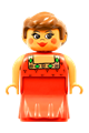 Duplo Figure, Female Lady, Red Dress, Blush, Ponytail - 31181pb02