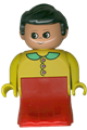 Duplo Figure, Female Lady, Red Dress, Yellow Top and Green Collar - 31181pb04