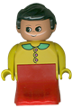 Lady Duplo figure wearing a red dress with a yellow top and green collar - 31181pb04