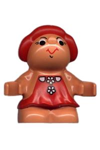 Duplo Lolly Strawberry - Lolly Strawberry figure from Little Forest Friends, female, wearing red dress with two white flowers - 31231pb01