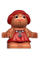 Duplo Figure Little Forest Friends, Female, Red Dress with Two White Flowers Down - 31231pb01