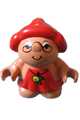 Melba Strawberry Duplo Figure from Little Forest Friends wearing a red dress with yellow berry - 31231pb02
