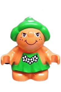 Duplo Trixie Toadstool - Trixie Toadstool Duplo figure from Little Forest Friends with a green dress adorned with flowers - 31231pb04