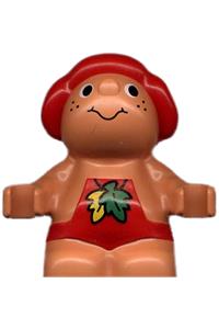 Duplo Figure Little Forest Friends, Male, Red Outfit with Leaves 31232pb01
