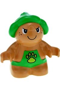 Duplo Figure Little Forest Friends, Male, Green Outfit with Yellow Paw 31232pb03
