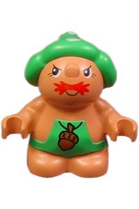 Duplo Figure Little Forest Friends, Male, Green Outfit with Acorn 31232pb04