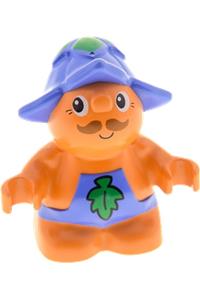 Duplo Figure Little Forest Friends, Male, Medium Violet Outfit with Green Leaf 31233pb01