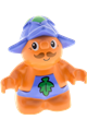 Male Duplo figure from Little Forest Friends series wearing a medium violet outfit with green leaf print - 31233pb01