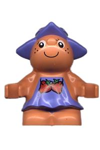 Duplo Figure Little Forest Friends, Male, Medium Violet Outfit with White Flower 31233pb02