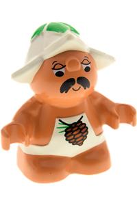 Duplo Sleepyhead Meadowsweet - Sleepyhead Meadowsweet Duplo figure from Little Forest Friends wearing a white outfit adorned with a pine cone - 31233pb03