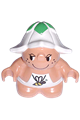 Dozey Meadowsweet Duplo figure from Little Forest Friends theme wearing a white hat and shirt with a bee design - 31233pb04