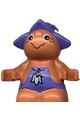 Toot Bluebell Duplo figure wearing a medium violet dress adorned with strawberries from the Little Forest Friends collection - 31234pb02