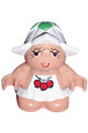 Duplo Figure Little Forest Friends, Female, White Dress with Three Red Berries - 31234pb03