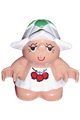 Dreamer Meadowsweet Duplo figure from Little Forest Friends series, wearing a white dress with three red berries - 31234pb03