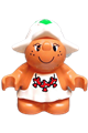 Snoozy Meadowsweet Duplo figure from Little Forest Friends theme wearing a white dress with three red mushrooms - 31234pb04
