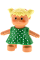 Duplo Figure Doll, Anna's Baby, Green Polka Dot Dress - 31312pb01
