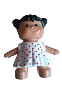 Duplo Figure Doll, Marie's Baby, White Dress with Red Dots 31312pb04
