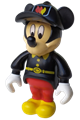 Mickey Mouse with red pants, wearing a black fireman uniform and a black cap - 33254c