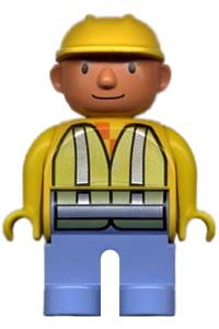 Duplo Bob the Builder - Male Duplo figure of Bob the Builder wearing a construction jacket - 4555pb031