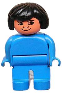 Duplo Figure, Female, Blue Legs, Blue Blouse, Black Hair 4555pb235