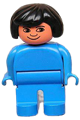 Duplo Figure, Female, Blue Legs, Blue Blouse, Black Hair - 4555pb235