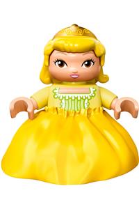 Duplo Figure Lego Ville, Child Girl, White Legs, Bright Light Yellow Top, Yellow Hair with Diadem, Princess Amber 47205pb034
