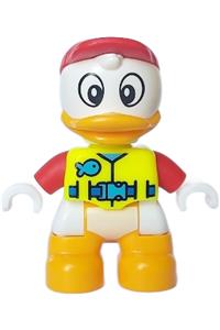 Duplo Figure Lego Ville, Huey Duck, Neon Yellow Life Jacket, Red Arms and Cap (6426711) 47205pb100