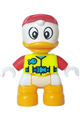 Duplo Figure Lego Ville, Huey Duck, Neon Yellow Life Jacket, Red Arms and Cap (6426711) - 47205pb100
