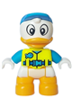 Duplo Figure Lego Ville, Dewey Duck, Neon Yellow Life Jacket, Dark Azure Arms and Cap (6438662) - 47205pb101