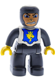 Duplo Figure Lego Ville, Male Castle, Dark Bluish Gray Legs, White Chest, Dark Bluish Gray Arms, Yellow Hands - 47394pb008