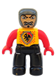 Duplo Figure Lego Ville, Male Castle, Black Legs, Bright Light Orange Chest, Red Arms, Red Hands - 47394pb014