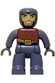 Duplo Figure Lego Ville, Male Castle, Dark Bluish Gray Legs, Brown Chest, Dark Bluish Gray  Arms, Dark Bluish Gray Hands - 47394pb053