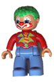 Duplo Figure Lego Ville, Male Clown, Medium Blue Legs, Red Top, Green Hair - 47394pb108