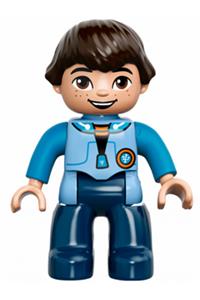 Duplo Miles - Lego Ville Duplo figure of Miles without a helmet - 47394pb199