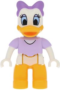 Duplo Figure Lego Ville, Daisy Duck, Lavender Top, Bright Light Orange Legs 47394pb236