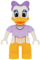 Duplo Figure Lego Ville, Daisy Duck, Lavender Top, Bright Light Orange Legs - 47394pb236