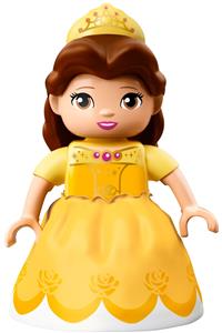 Duplo Belle - Lego Ville Duplo figure, Disney Princess Belle with reddish brown hair and bright light yellow tiara - 47394pb239