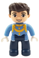 Lego Ville Duplo figure Disney Princess Cinderella's Prince Charming wearing reddish brown hair - 47394pb241