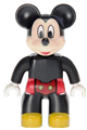 Lego Ville Duplo figure resembling Mickey Mouse, wearing a red swimsuit - 47394pb257