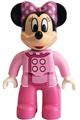 Duplo Figure Lego Ville, Minnie Mouse, Bright Pink Jacket, Dark Pink Legs - 47394pb259