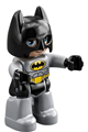 Duplo Figure Lego Ville, Batman, Black Cowl, Light Bluish Gray Suit and Legs - 47394pb287