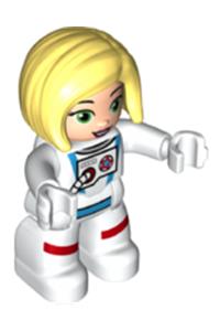 Duplo Astronaut Female - Female astronaut wearing a white spacesuit from the Duplo Figure Lego Ville series - 47394pb310
