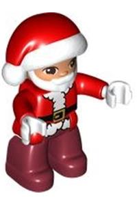 Duplo Figure Lego Ville, Male, Santa with Dark Red Legs, Red Jacket and Hat 47394pb337