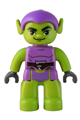 Duplo Figure Lego Ville, Green Goblin, Medium Lavender Outfit - 47394pb338