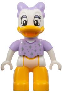Duplo Figure Lego Ville, Daisy Duck, Lavender Bow and Shirt, Silver Sparkles and Dots (6438507) 47394pb345