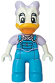 Duplo Figure Lego Ville, Daisy Duck, Lavender Bow and Shirt, Dark Azure Overalls and Legs (6438503) - 47394pb347