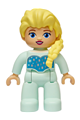 Disney Princess Elsa Duplo figure wearing a light aqua top and light aqua legs - 47394pb370
