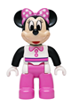 Minnie Mouse Duplo figure wearing a white top with black sleeves and dark pink legs - 47394pb383