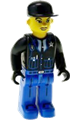 Police - Blue Legs, Black Jacket, Black Cap - 4j017